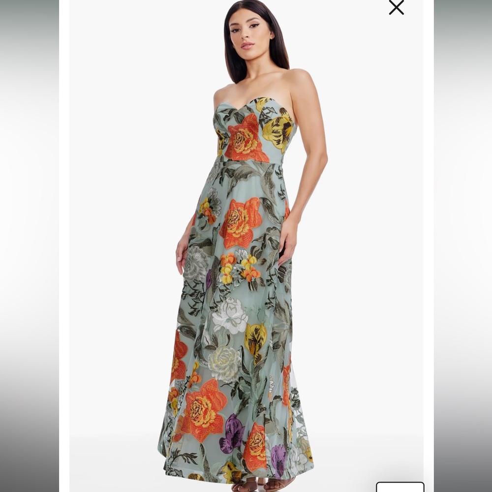 Dress the Population - NEW Floral Gown